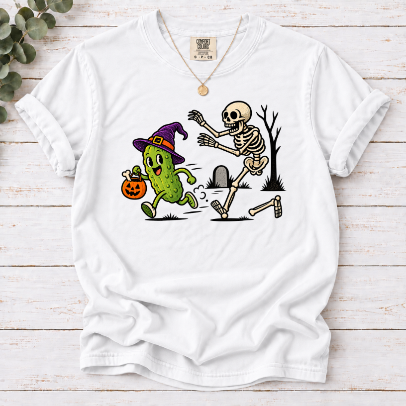 Halloween Pickle Shirt | Funny Skeleton Pickle T-Shirt