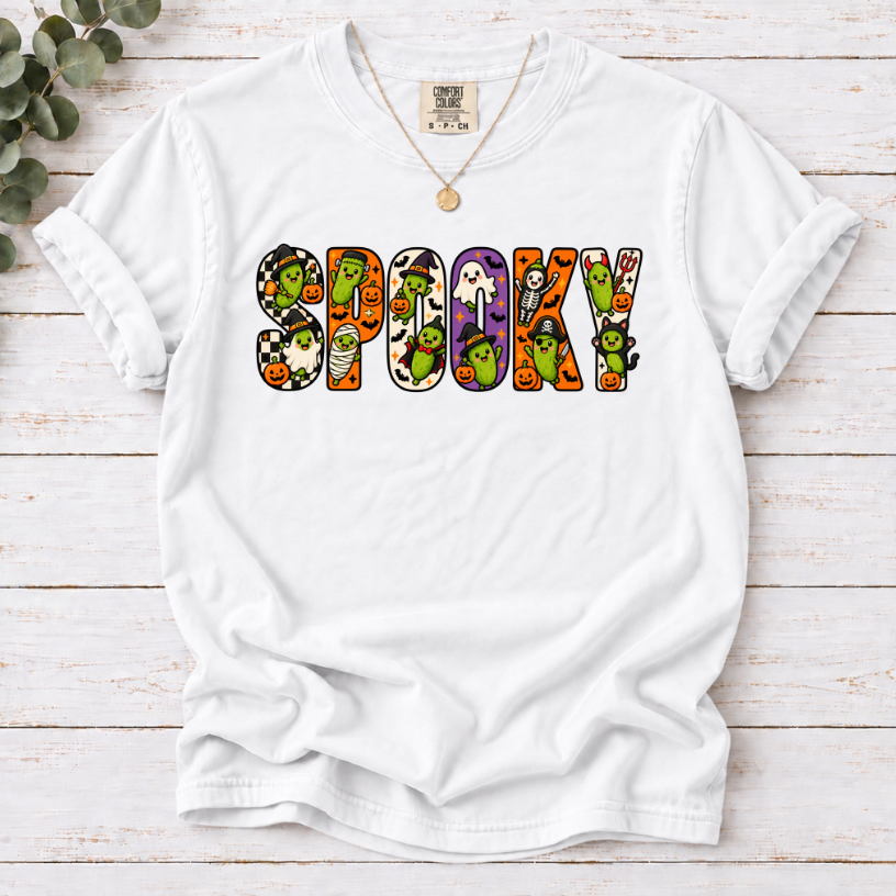 Spooky Season Pickle Shirt | Cute Witch Hat Pickle Halloween Tee