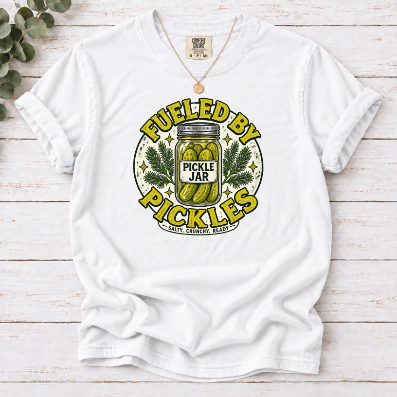 Fueled by Pickles T-Shirt – Vintage Funny Pickle Lover Tee